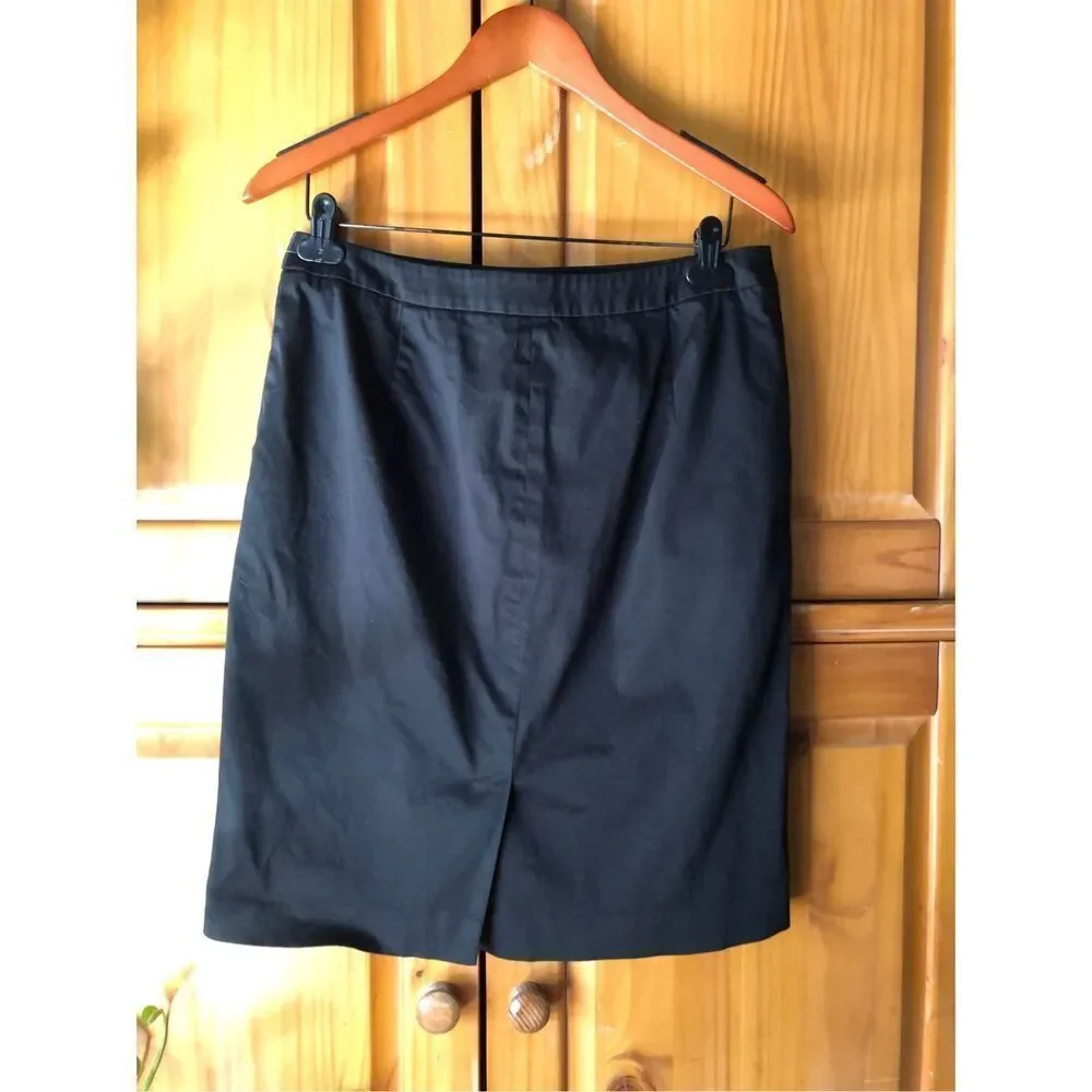 Lauren Ralph Lauren Black Pencil Skirt Size 10 Stretch Cotton